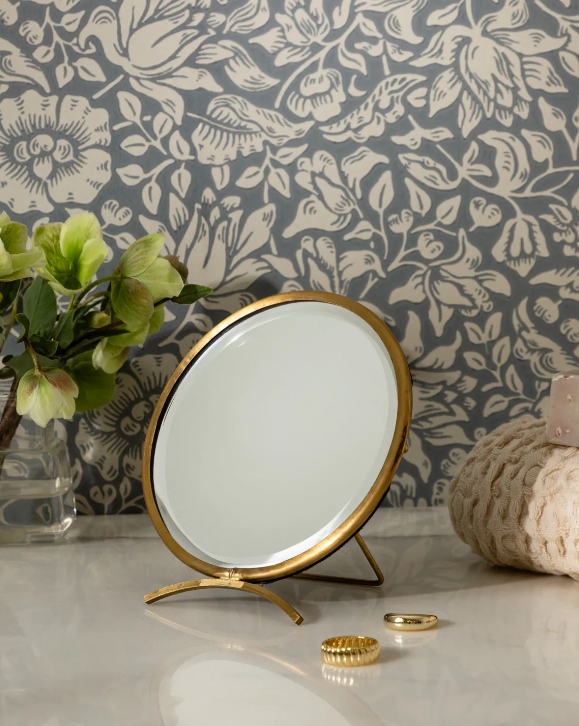 Antique Brass Folding Mirror