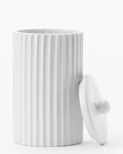 Fluted Lidded Bathroom Canister
