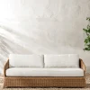 Haviland Outdoor Sofa with Perennials Taupe Stripe 88"