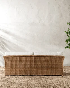 Haviland Outdoor Sofa with Perennials Taupe Stripe 88