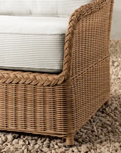 Haviland Outdoor Sofa with Perennials Taupe Stripe 88