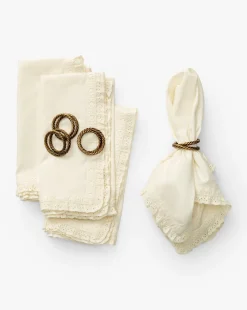 Lace Trim Napkins (Set of 4)