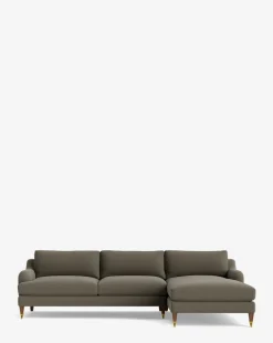 Lucille English Roll Arm Right Chaise Sectional 107"