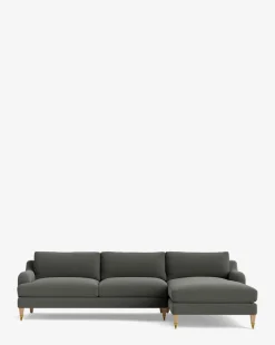 Lucille English Roll Arm Right Chaise Sectional 107