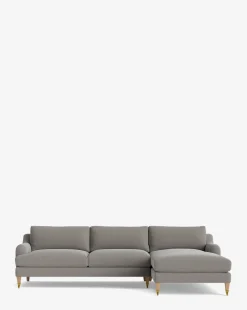 Lucille English Roll Arm Right Chaise Sectional 107