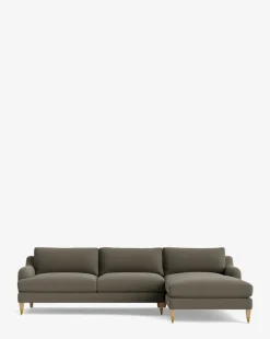 Lucille English Roll Arm Right Chaise Sectional 107