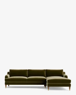 Lucille English Roll Arm Right Chaise Sectional 107