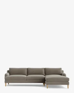 Lucille English Roll Arm Right Chaise Sectional 107