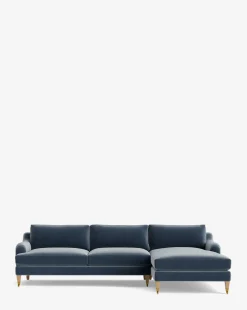 Lucille English Roll Arm Right Chaise Sectional 107