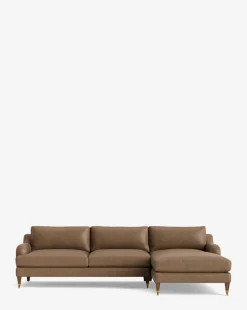 Lucille English Roll Arm Right Chaise Sectional 107