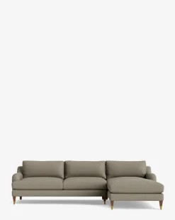 Lucille English Roll Arm Right Chaise Sectional 107