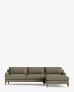 Lucille English Roll Arm Right Chaise Sectional 107