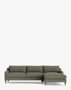 Lucille English Roll Arm Right Chaise Sectional 107