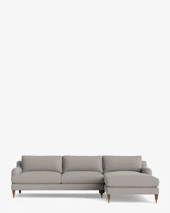 Lucille English Roll Arm Right Chaise Sectional 107