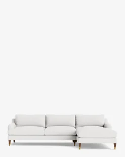 Lucille English Roll Arm Right Chaise Sectional 107