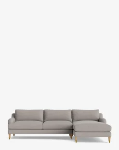 Lucille English Roll Arm Right Chaise Sectional 107