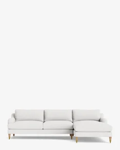 Lucille English Roll Arm Right Chaise Sectional 107