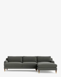 Lucille English Roll Arm Right Chaise Sectional 107