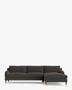 Lucille English Roll Arm Right Chaise Sectional 107