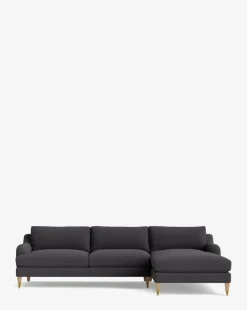 Lucille English Roll Arm Right Chaise Sectional 107