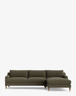 Lucille English Roll Arm Right Chaise Sectional 107