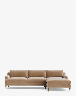 Lucille English Roll Arm Right Chaise Sectional 107