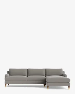 Lucille English Roll Arm Right Chaise Sectional 107