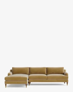 Lucille English Roll Arm Left Chaise Sectional 107"