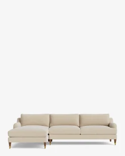 Lucille English Roll Arm Left Chaise Sectional 107