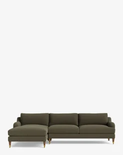 Lucille English Roll Arm Left Chaise Sectional 107