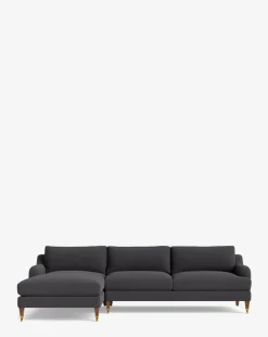 Lucille English Roll Arm Left Chaise Sectional 107