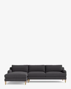 Lucille English Roll Arm Left Chaise Sectional 107
