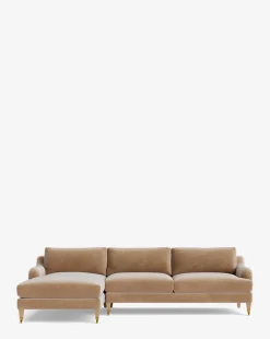 Lucille English Roll Arm Left Chaise Sectional 107