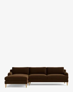 Lucille English Roll Arm Left Chaise Sectional 107