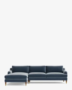Lucille English Roll Arm Left Chaise Sectional 107