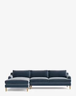 Lucille English Roll Arm Left Chaise Sectional 107