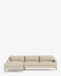 Lucille English Roll Arm Left Chaise Sectional 107