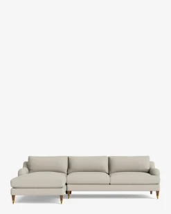Lucille English Roll Arm Left Chaise Sectional 107