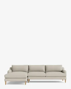 Lucille English Roll Arm Left Chaise Sectional 107