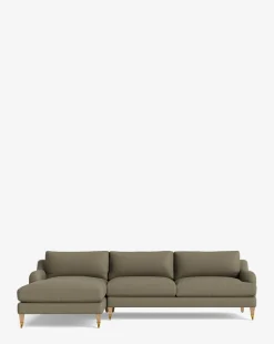 Lucille English Roll Arm Left Chaise Sectional 107