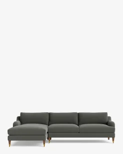 Lucille English Roll Arm Left Chaise Sectional 107