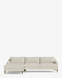 Lucille English Roll Arm Left Chaise Sectional 107
