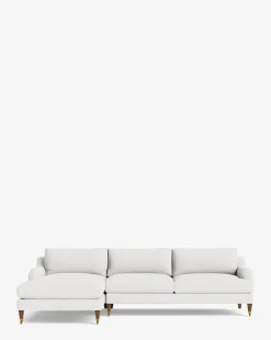 Lucille English Roll Arm Left Chaise Sectional 107