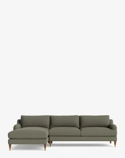 Lucille English Roll Arm Left Chaise Sectional 107