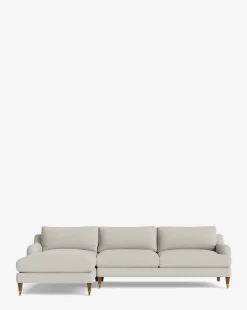 Lucille English Roll Arm Left Chaise Sectional 107