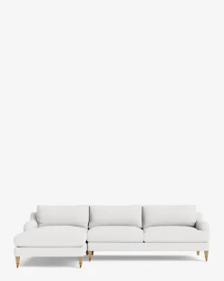 Lucille English Roll Arm Left Chaise Sectional 107