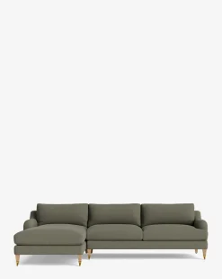 Lucille English Roll Arm Left Chaise Sectional 107