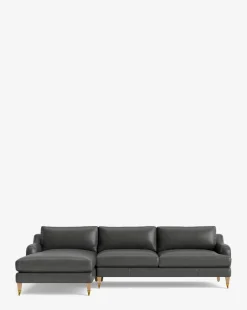 Lucille English Roll Arm Left Chaise Sectional 107