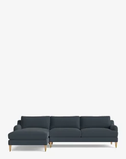 Lucille English Roll Arm Left Chaise Sectional 107