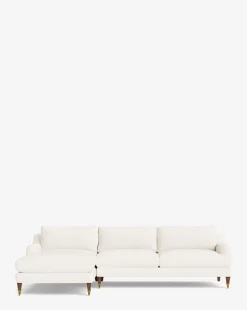 Lucille English Roll Arm Left Chaise Sectional 107